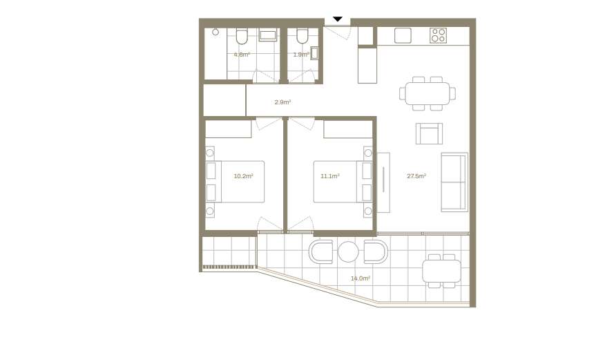 Apartamento T2 Novo com Varanda e Garagem - Grande imagem: 5/6