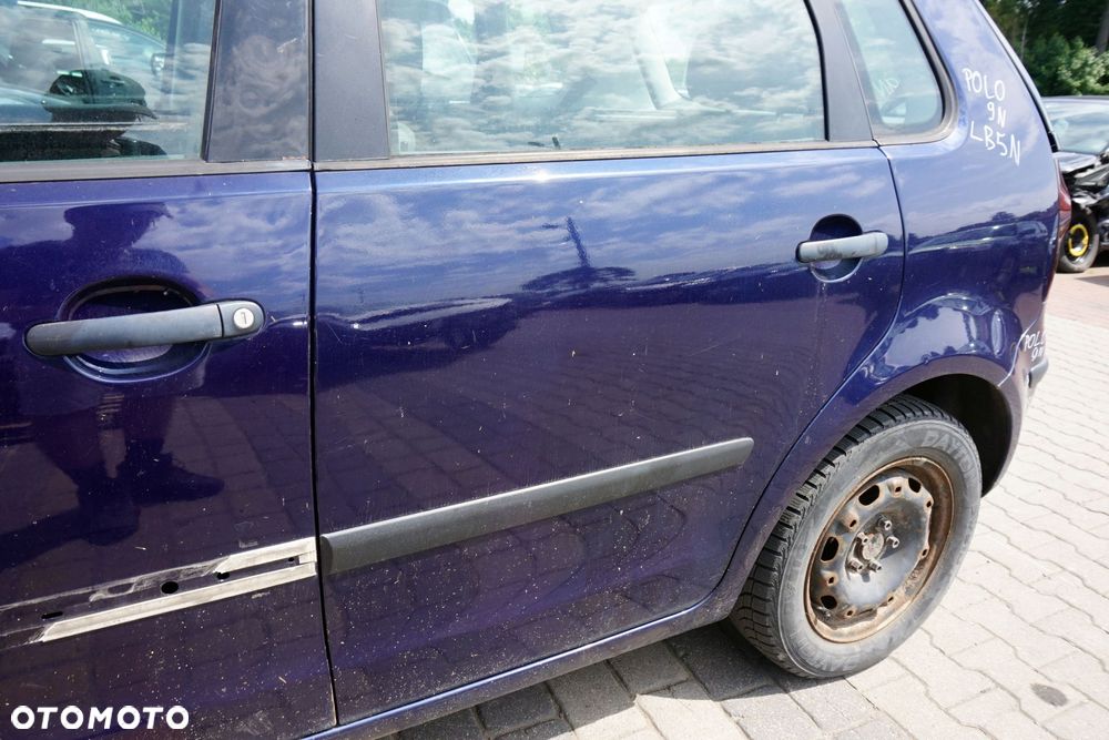 DRZWI TYLNE LEWE POLO IV 9N 5D HB LB5N  GRANATOWY VOLKSWAGEN 2001-2004 - 4