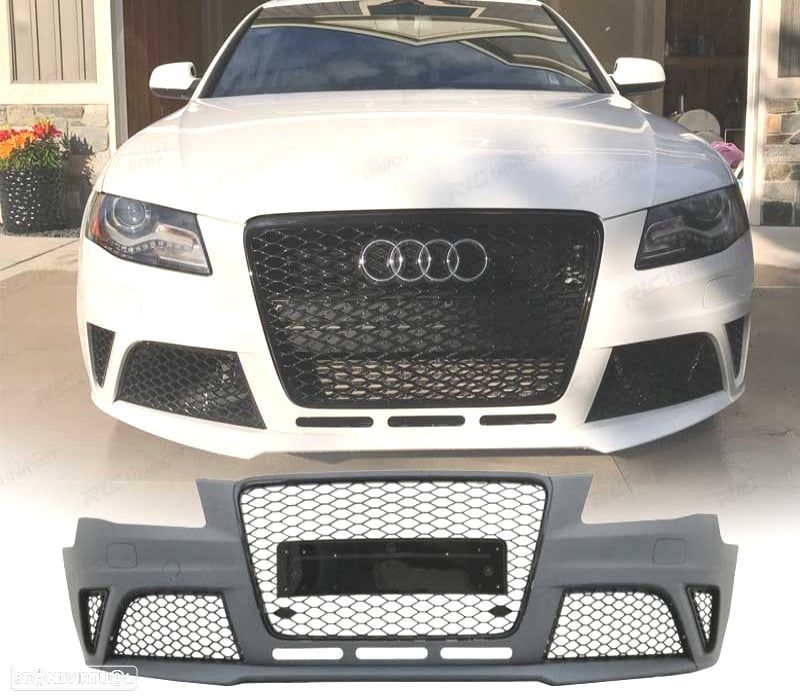 PARA-CHOQUES FRONTAL AUDI A4 B8 08-11 LOOK RS4 GRELHA PRETA SRA PDC - 1