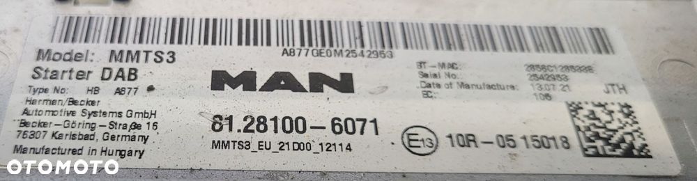 RADIO MAN EURO 6 MMTP3 81281006071 - 2