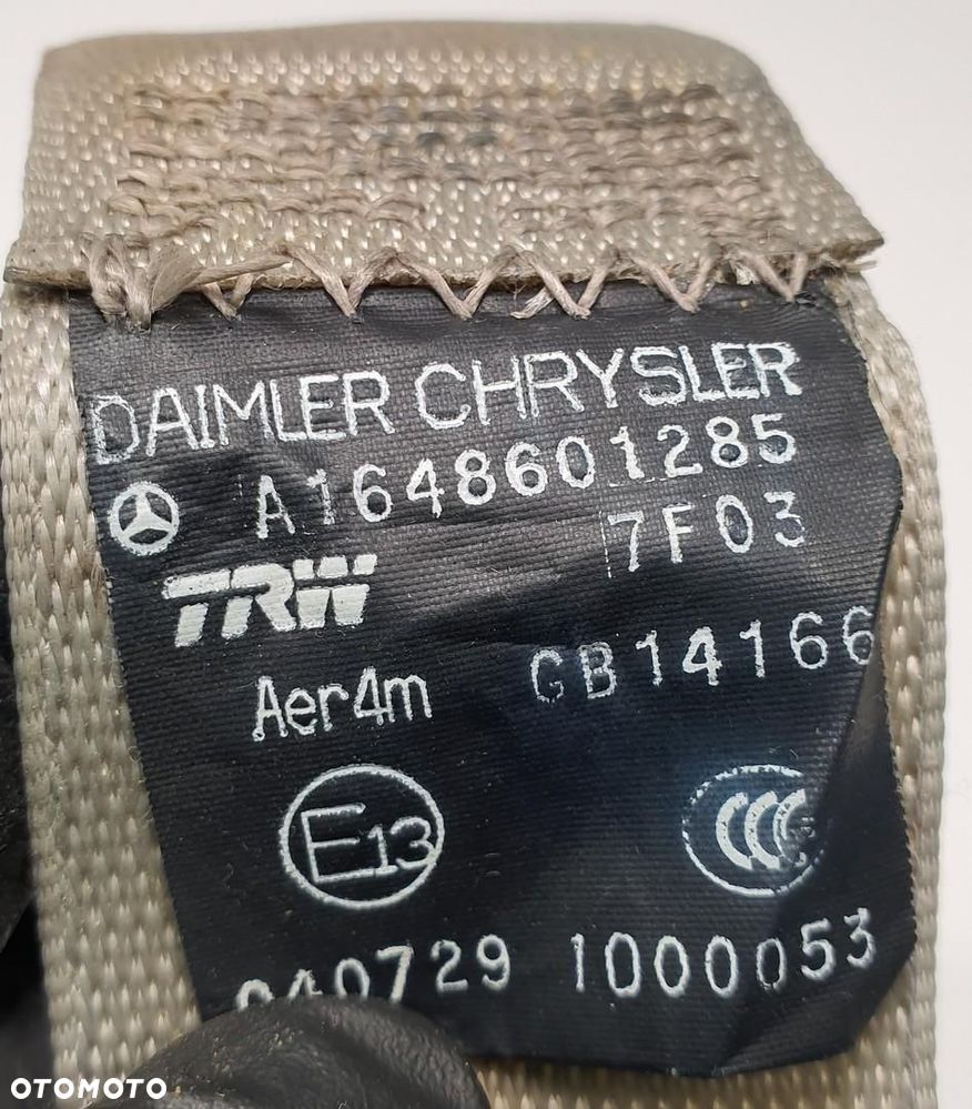 PAS BEZPIECZEŃSTWA ŚRODKOWY TYŁ TYLNY MERCEDES GL X164 A1648601285 - 3