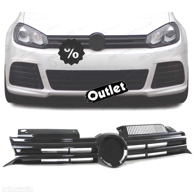 R016030C1 GRELHA FRONTAL VOLKSWAGEN GOLF VI 08-12 PRETO BRILHO - 1