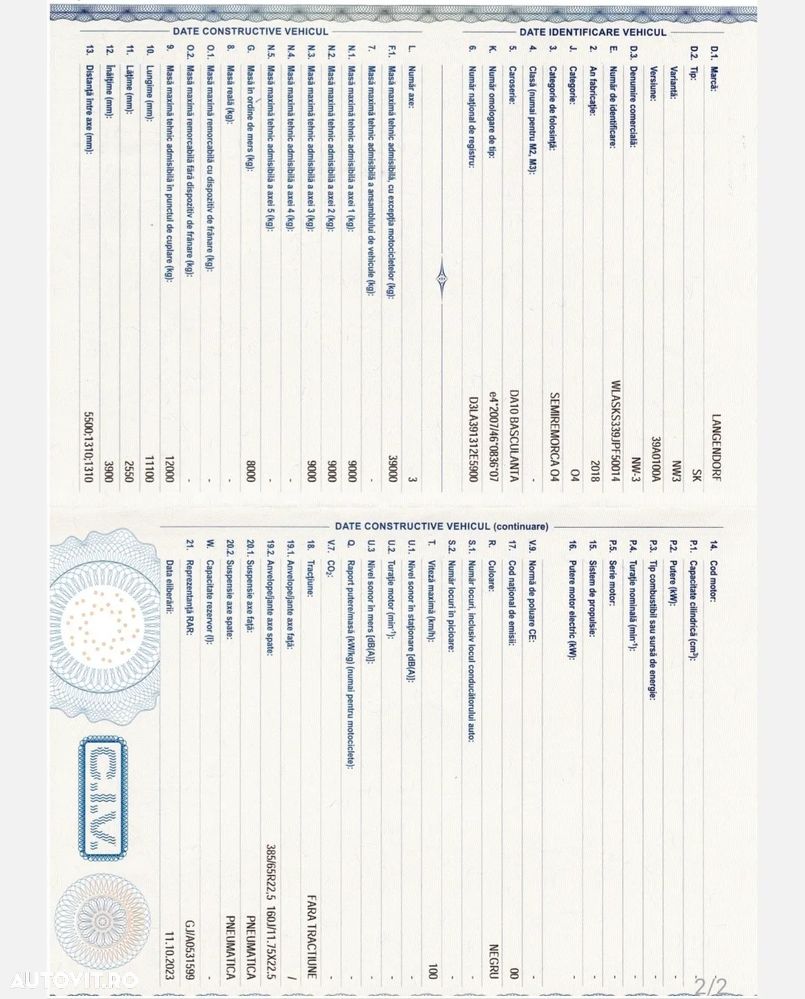 Langendorf Bena LUCK SKF 35 cereale fier agregate vrac semiremorci basculante 50mc - 10