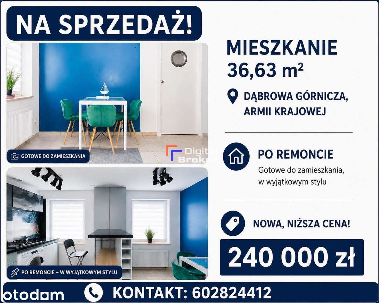 Mieszkanie na sprzedaż 36,63m2 Dąbrowa Górnicza Ząbkowice ul.armii...