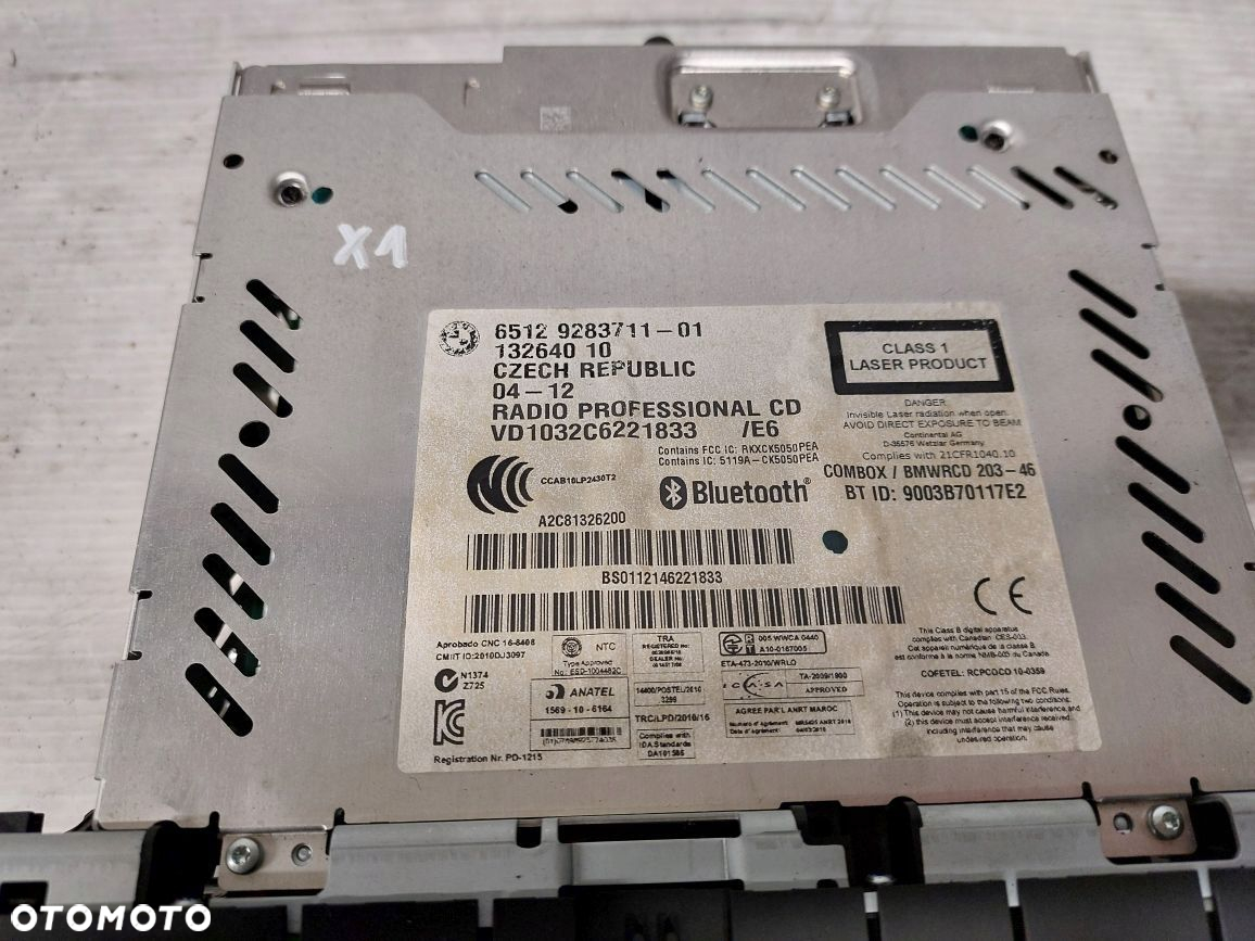 BMW 3 E90 E91 E92 E93 X1 E84 E81 E87 E88 E82 RADIO CD BLUETOOTH 9283711 - 2