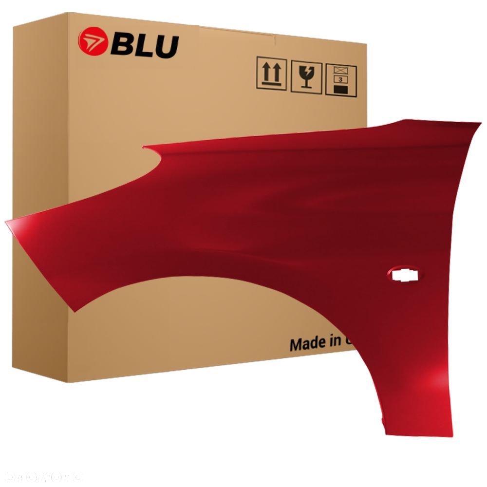 BLU Błotnik PEUGEOT 206+ PLUS KKN lewy czerwony 2007-2014 przód Rouge Aden - 1