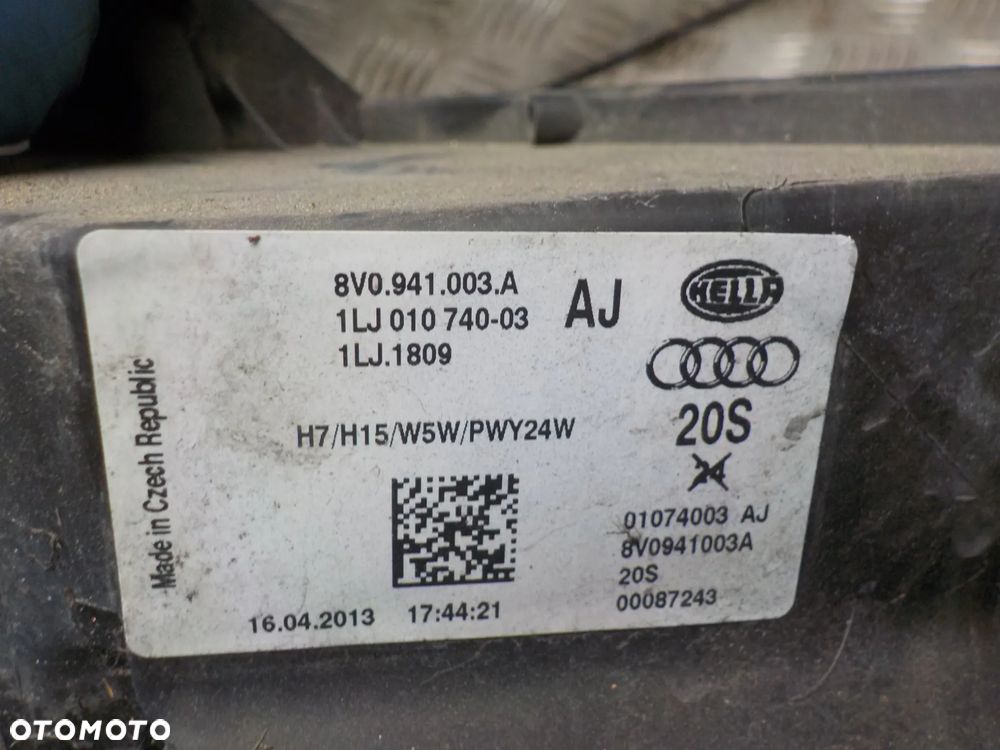 AUDI A3 8V LAMPA LEWA LUB PRAWA PRZOD WERSJA ANGIELSKA 8V0941003A 8V0941004A - 5