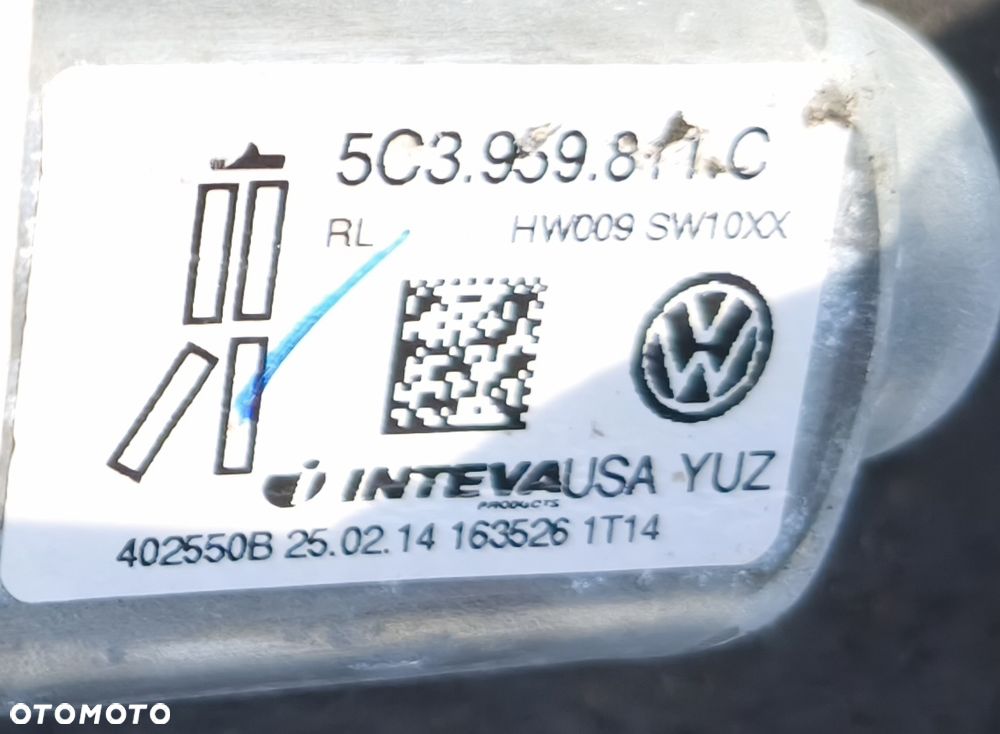 VW BEETLE 5C 12r PODNOŚNIK SZYBY LEWY TYŁ SILNICZEK 5C3959811C - 2