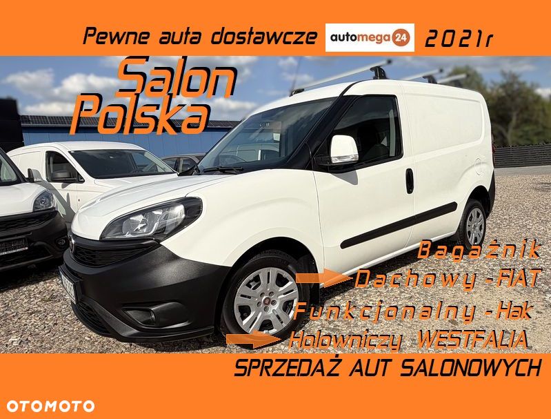 Fiat DOBLO VAN VAT-1 Homologacja cięż. DMC: 2145kg Ładowność 706kg MOCNY SILNIK 1.6 MultiJet, 105KM Emisja Euro-6, Skrzynia biegów 6-cio stopniowa! ORYGINALNA ZABUDOWA PAKI, BOCZNE DRZWI PRZESUWNE, RADIO FABRYCZNE, Hak 1300kg, PODGRZEWANE FOTELE Z REG. I PODŁOKIETNIKIEM, BAGAŻNIK DACHOWY ORYGINALNY FIAT, PARKTRONIKI, ALARM.. - 2