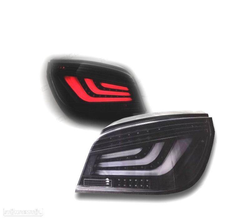 FAROLINS TRASEIROS BMW E60 LCI 07-10 LIGHT BAR FUMADO - 1