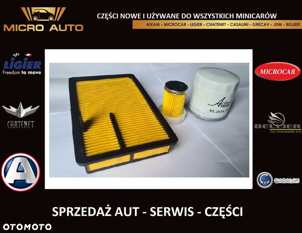 Zestaw filtr powietrza oleju paliwa Kubota Aixam 400 500 A721 A741 647