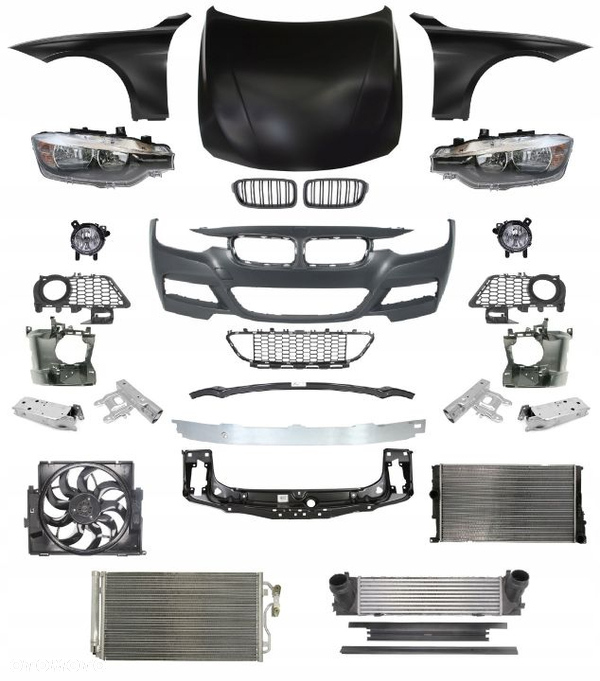 BMW 3 F30 M-pakiet przód maska zderzak pas lampa błotnik