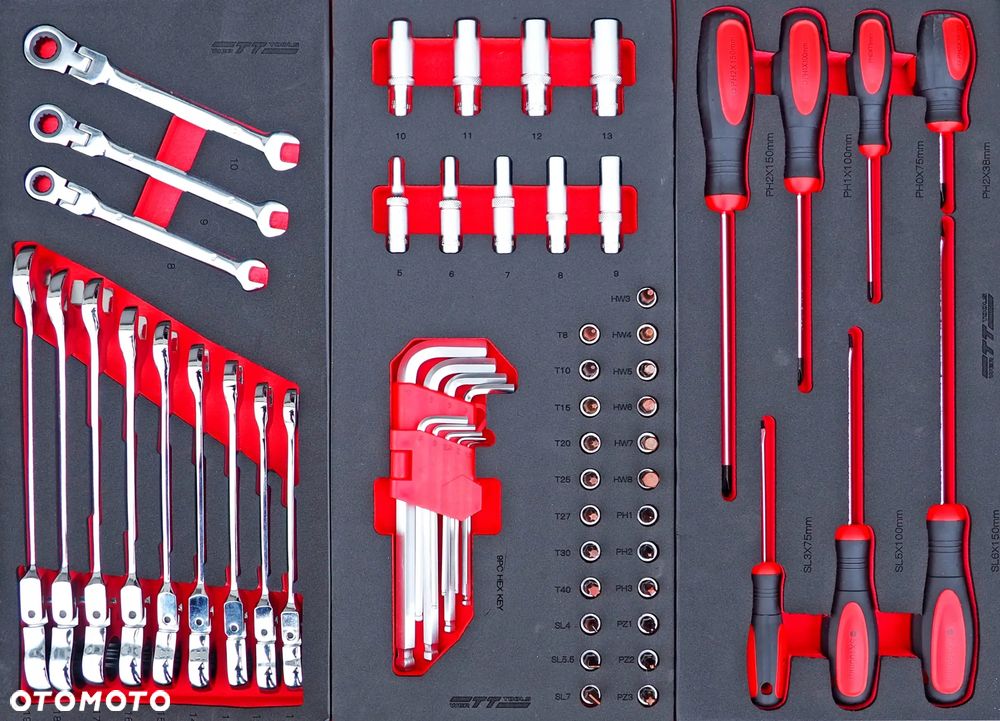 WÓZEK WARSZTATOWY SZAFKA NARZĘDZIOWA 205 EL. 7 SZUFLAD WERTTOOLS WT01Y0219 - 1