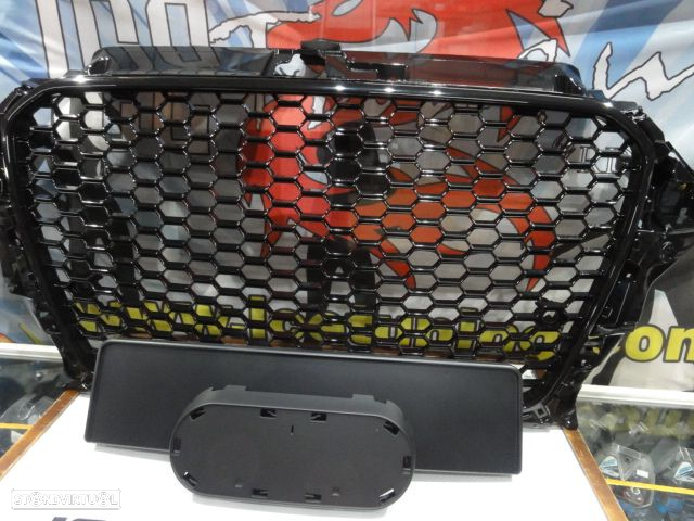Grelha frontal audi a3 8V 12-16 HATCHBACK / LIMOUSINE / CABRIO, RS3 LOOK preto brilhante - 5
