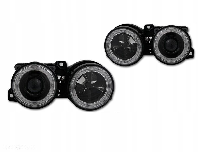Reflektory Lampy kpl Ringi Angel Eyes Tuning Black Czarne Bmw 3 e30 82-94 - 2