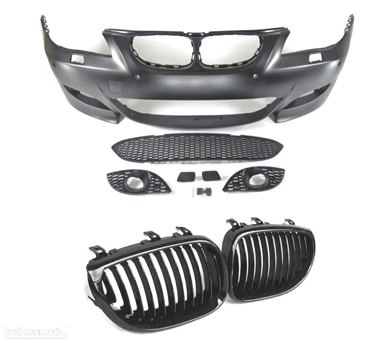 KIT PARA-CHOQUES + GRELHA BMW E60 03-07 LOOK M5 PRETO BRILHANTE PDC SRA - 2