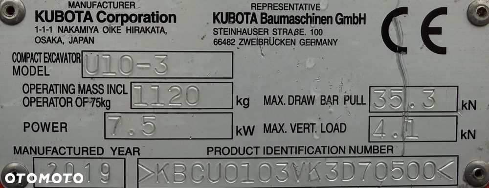 Kubota U10 Minikoparka 1.1tony z Norwegii IGŁA! Rozsuwane podwozie hydraulicznie! Zero śladów zużycia. Z Gospodarstwa Norweskiego! 2020rok  840 MTG ! Mocna Maszyna! Silnik Kubota 3 cylindry.  Serwisowana w DEKRA BMWT. Okazja - 8