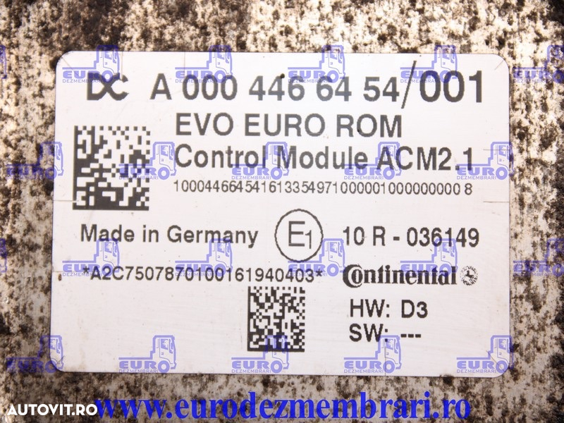 CALCULATOR CATALIZATOR ACM 2.1 EVO EURO ROM MERCEDES ACTROS MP4 A0004466454 - 2