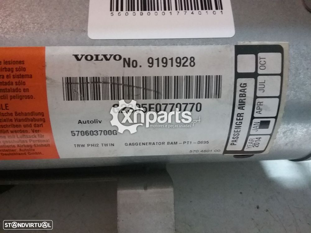 Airbag passageiro VOLVO S60 2000 - 2010 Usado - 2