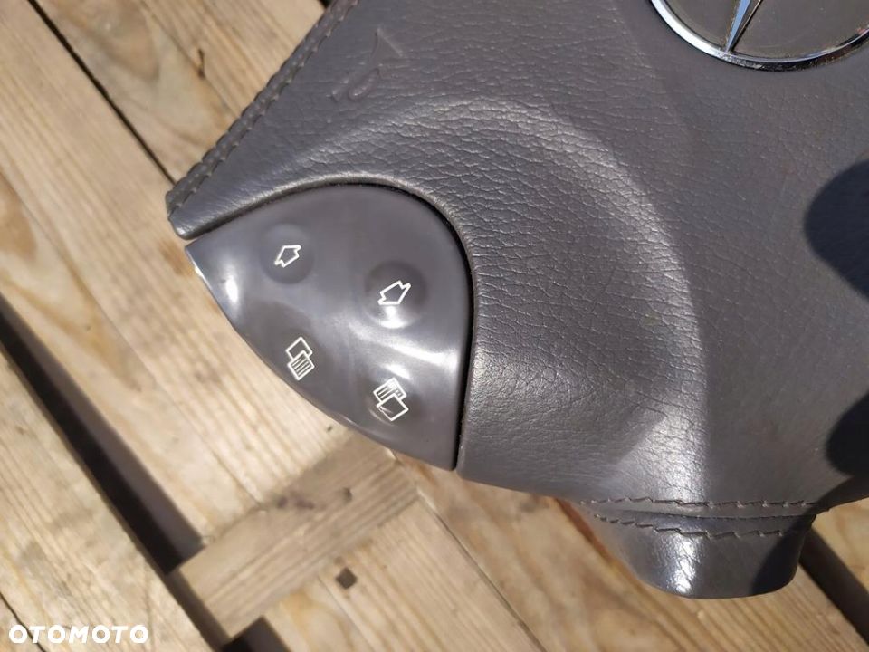 MERCEDES W211 AIRBAG KIEROWNICY PODUSZKA SKÓRZANA SZARA - 6