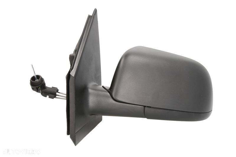 Oglinda exterioara VW Polo (9n), 10.2001-04.2005, stanga/dreapta, ajustarea prin cablu; carcasa neagra; sticla asferica; geam cromat, - 1