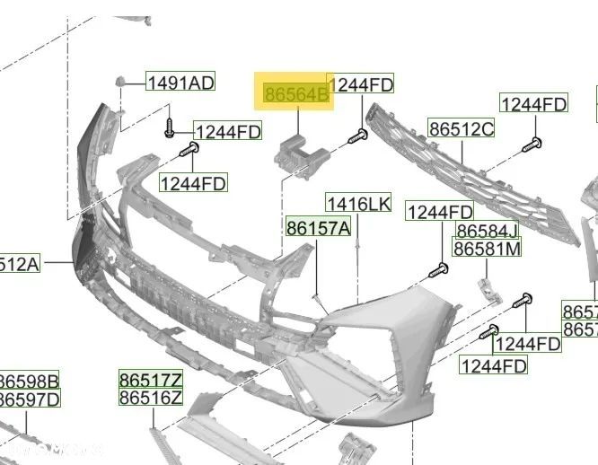 Wspornik Mocowanie Wzmocnienie PRZÓD Hyundai Tucson IV LIFT 24- 86535-N7GA0 - 2