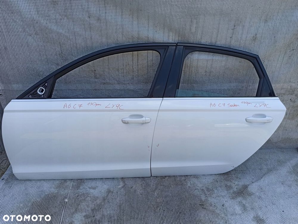 AUDI A6 C7 4G SEDAN DRZWI LEWE PRZÓD TYŁ 2 SZTUKI LY9C KOMPLETNE IBIS WHITE - 1