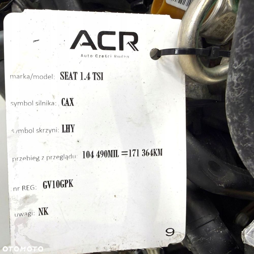 SILNIK CAX CAXA VW Eos Scirocco III Seat Toledo IV 1.4 TSI 122KM 171364km - 13