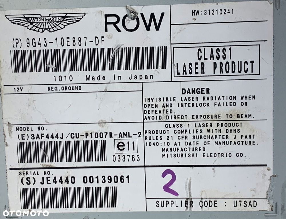 ASTON MARTIN DB9 CZYTNIK NAWIGACJI 9G43-10E887-DF - 12