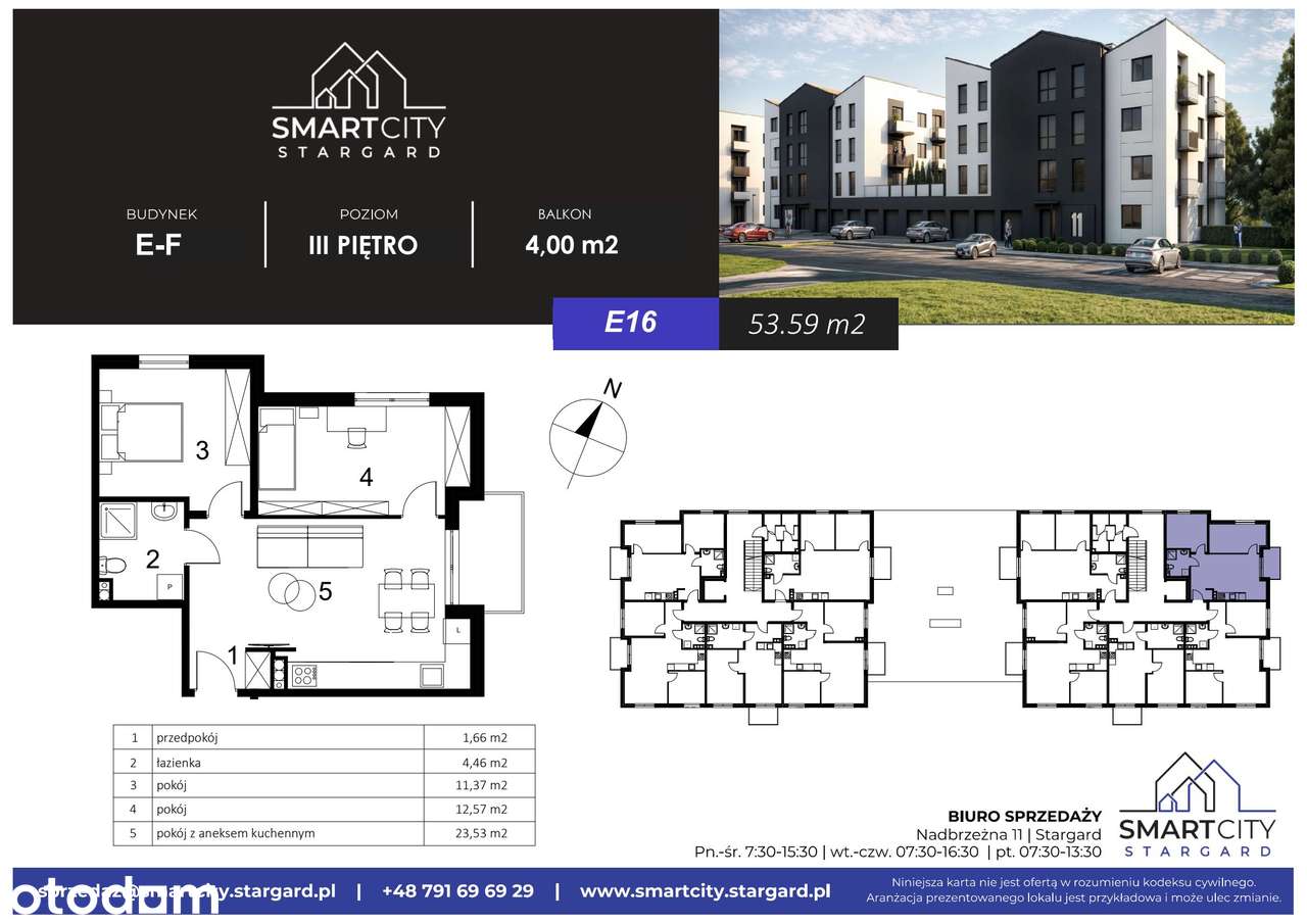 3-pokojowe mieszkanie 53m2 + balkon - Pełny obrazek: 2/22