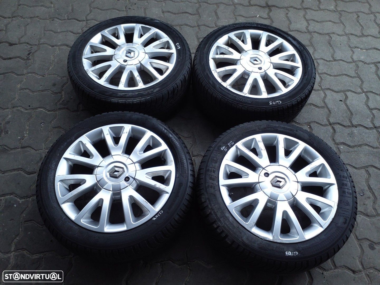 Jantes RENAULT R16 com pneus 195/50 furação 4x100 - 1