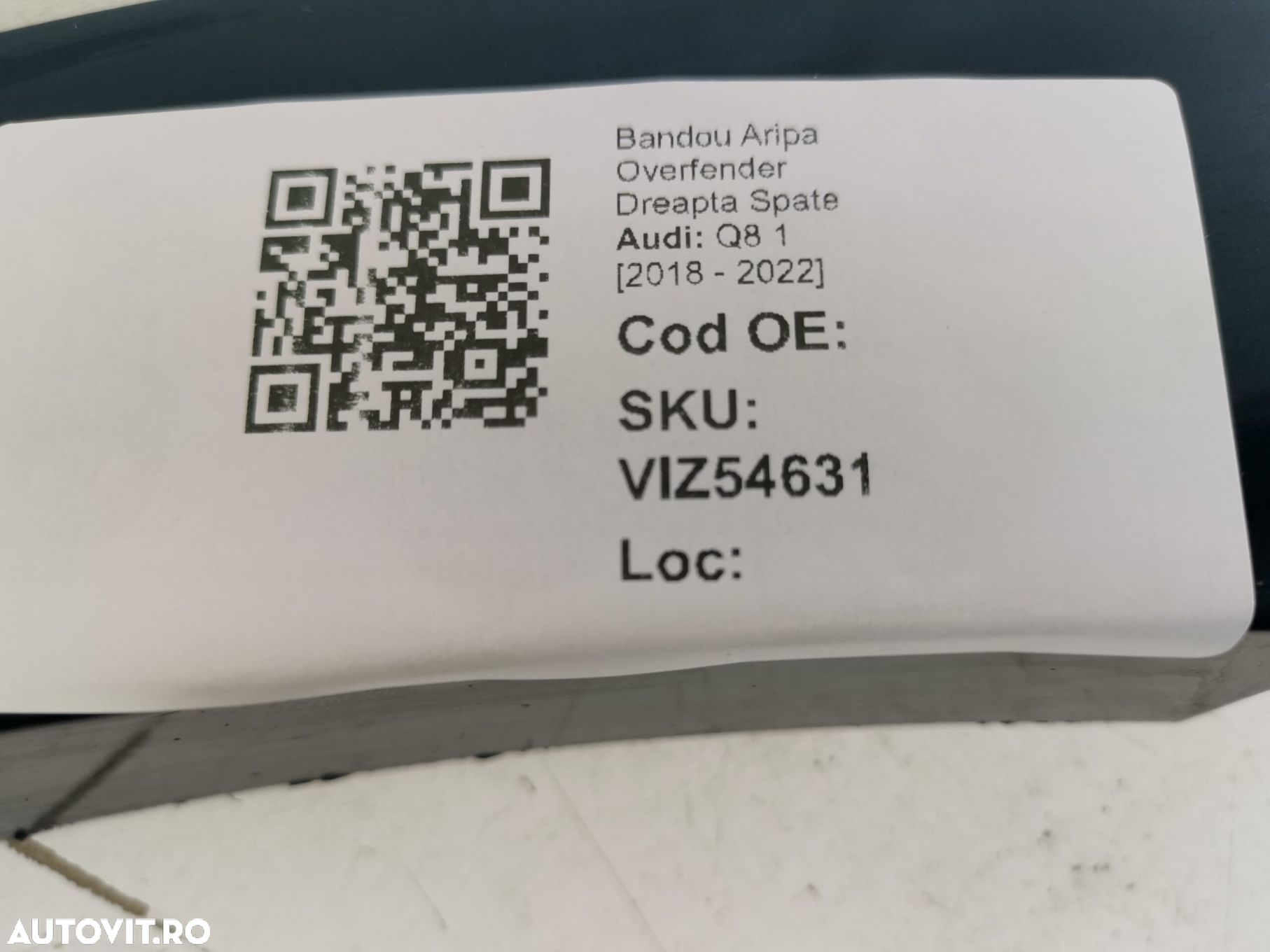 Bandou Aripa Overfender Dreapta Spate Audi Q8 1 [2018 - 2022] Original - 8