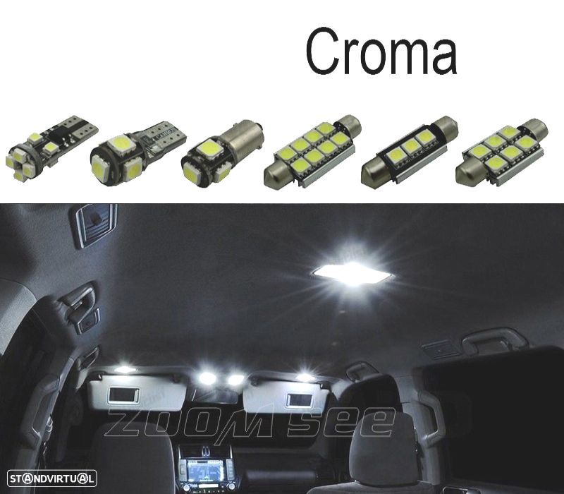 KIT COMPLETO 11 LÂMPADAS LED INTERIOR PARA FIAT CROMA 194 05-11 - 1