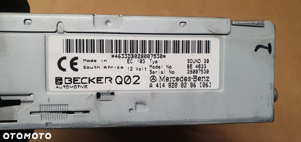 Radio radioodtwarzacz fabryczny Mercedes Vaneo A4148200286 - 6