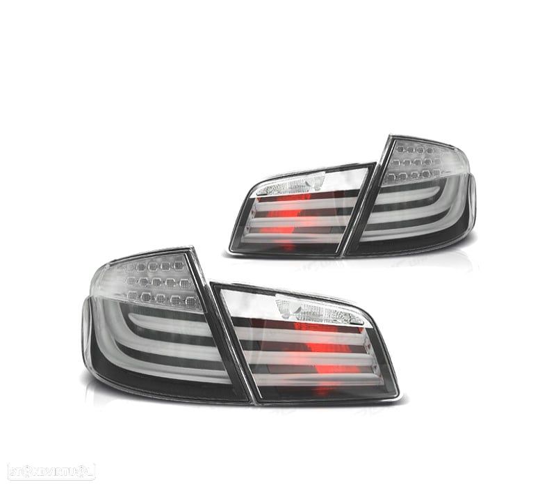 FAROLINS TRASEIROS BMW SERIE 5 F10 10- LIGHT BAR FUNDO CINZA - 1