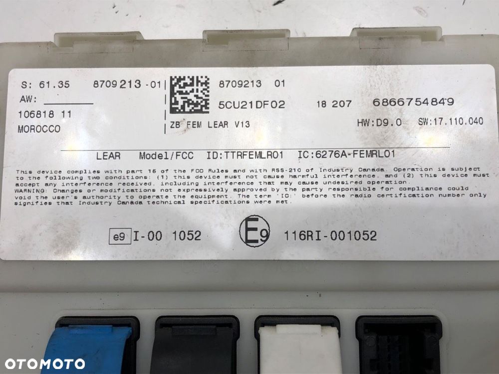 MODUŁ KOMFORTU  BMW 3 (F30, F80) 2011 - 2018 330 i xDrive 185 kW [252 KM] benzyna 2015 - 2018 - 5