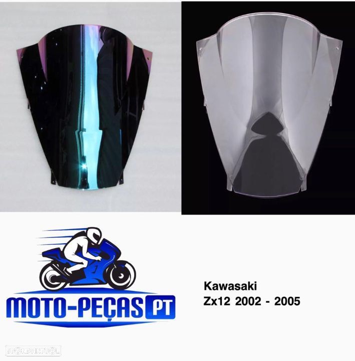 viseira nova  kawasaki ninja zx12r ano 2002 ate 2005 zx12 zx-12r  vidro bolha - 1
