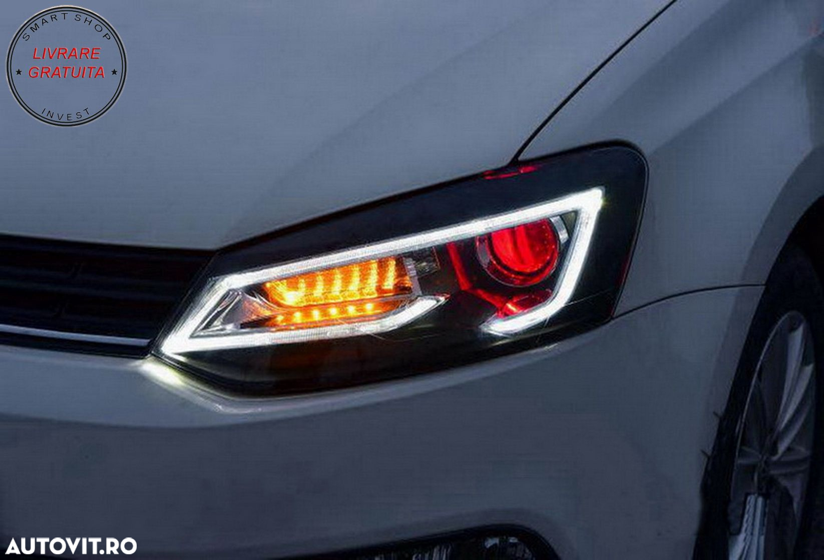 Faruri LED XENON HID VW Polo 6R / 6C / 61 (2011-2017) Devil Eye Look- livrare gratuita - 15