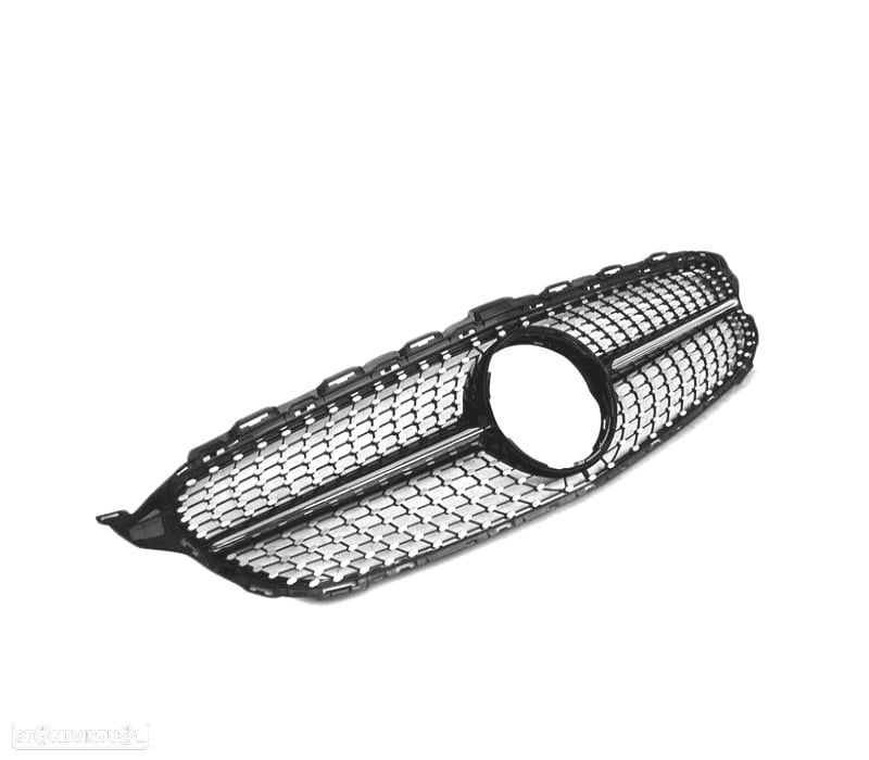GRELHA FRONTAL MERCEDES CLASE C W205 14-18 LOOK AMG PRETO BRILHANTE DIAMANTE - 2