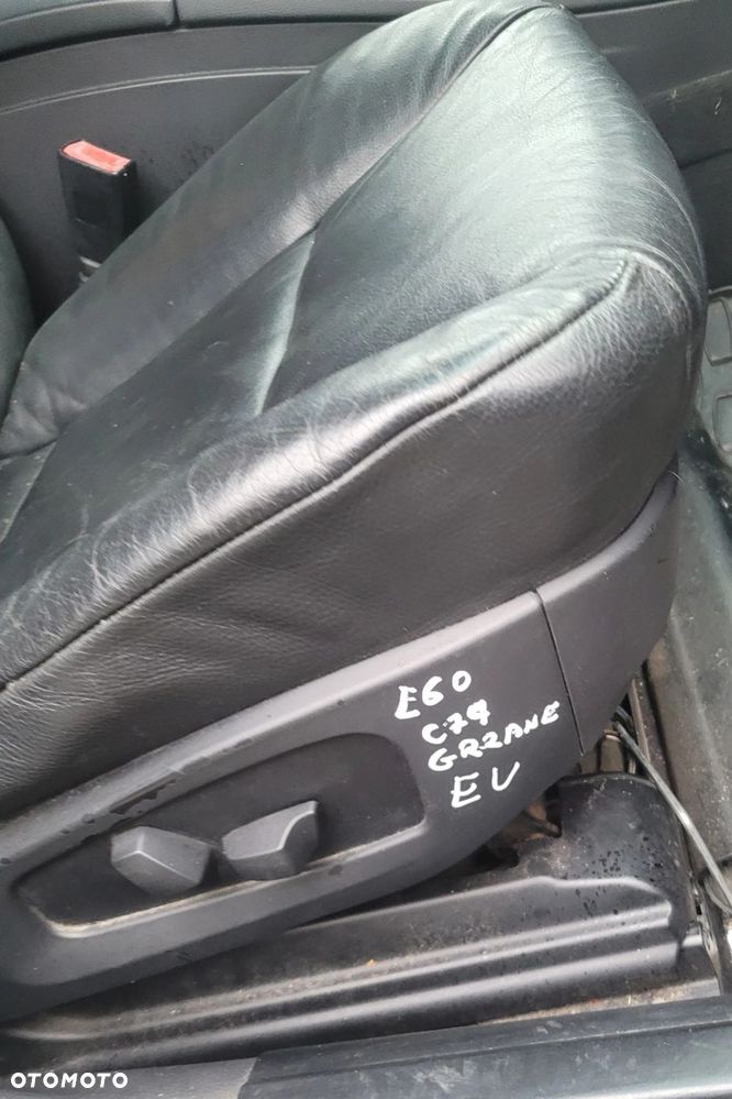 FOTEL PRAWY PRZÓD PRZEDNI BMW E60 E61 EUROPA GRZANY PAMIĘĆ CZARNA SKÓRA - 3