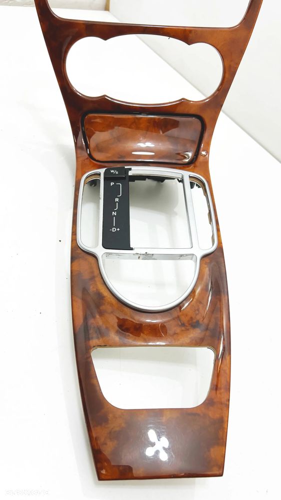 Ramka konsola środkowa popielniczka drewno dekor stan BDB OE Mercedes SL R230 W230 - 7