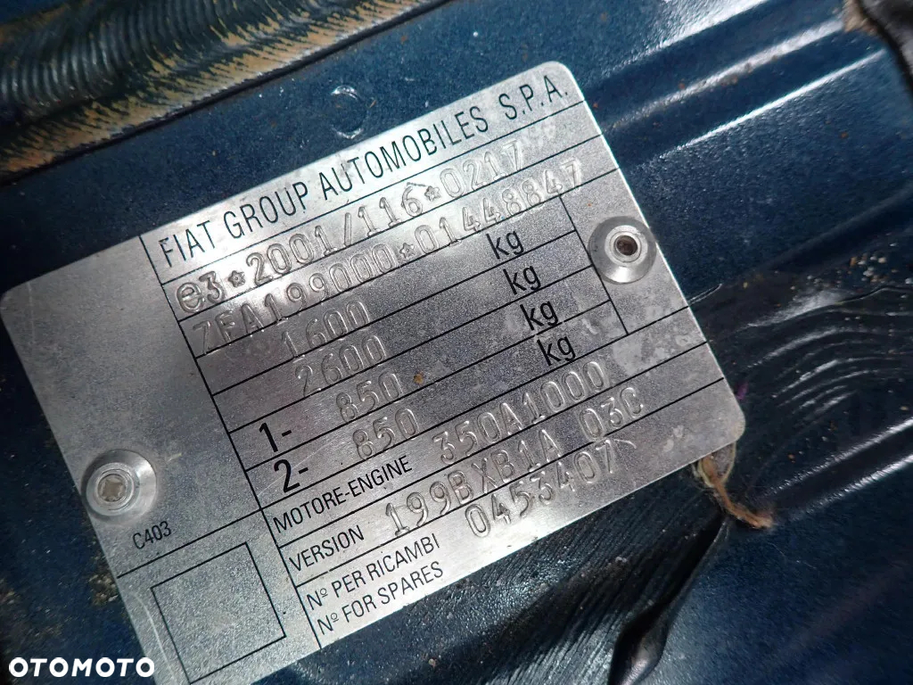 CZĘŚCI - FIAT Grande Punto 1,4 57KW 77KM 350A1000 HB 5D LAKIER 475/A 2008r. INDEX - 9463 - 6