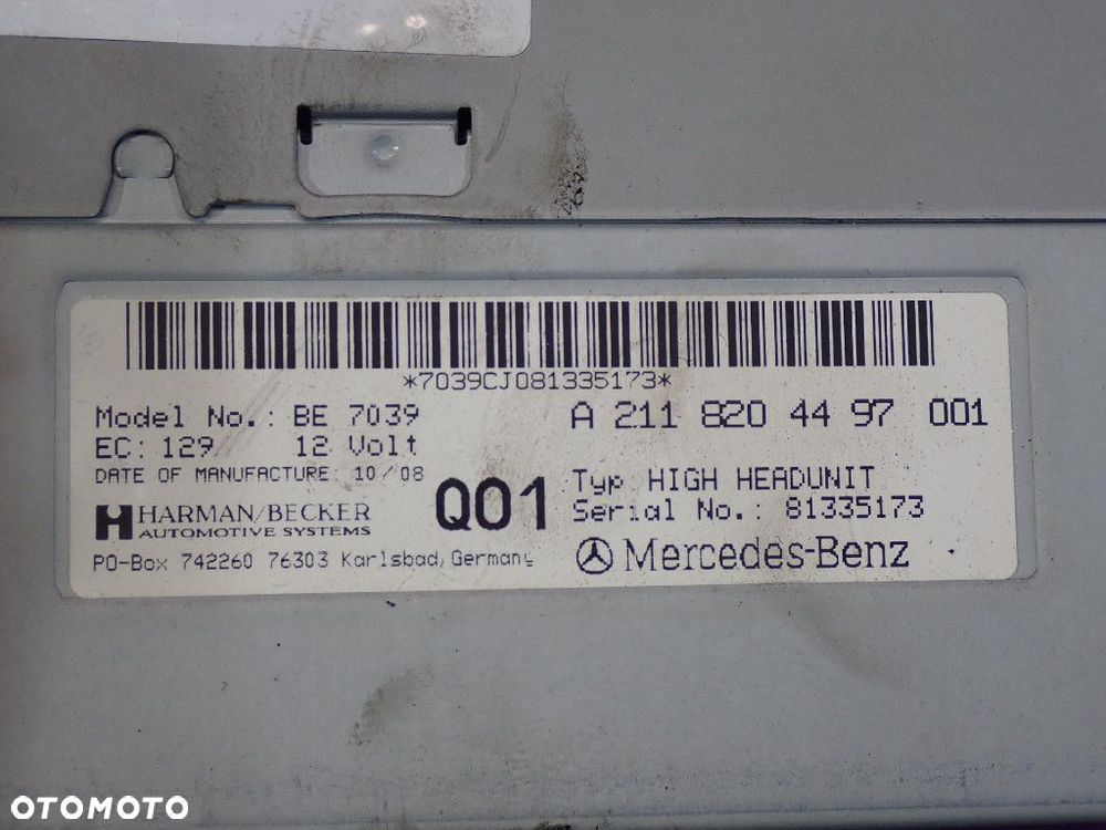 MERCEDES E-KLASA W211 06- LIFT FL RADIO CD  NAVI NAWIGACJA A2118204497 - 9