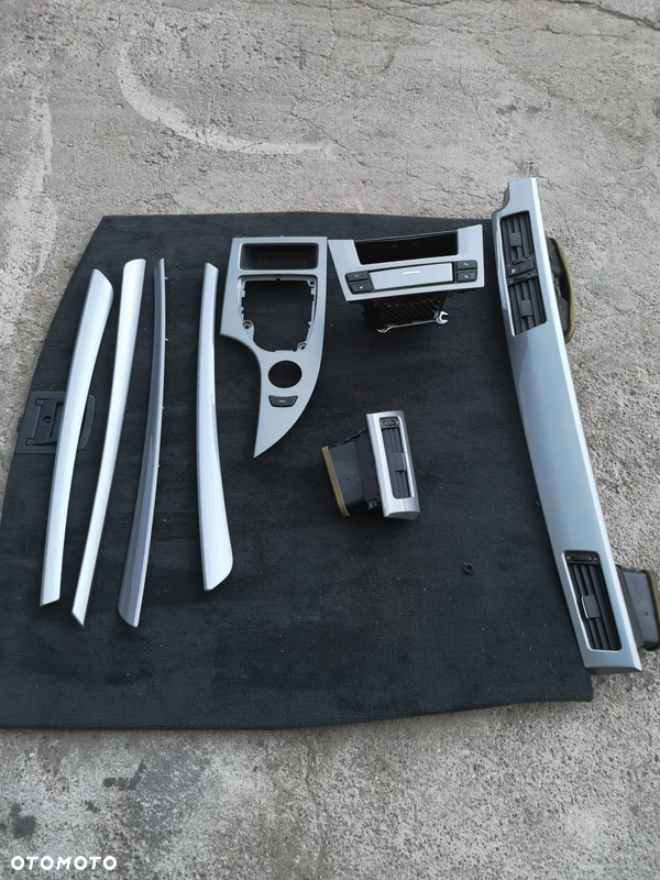 BMW 5 E60 E61 dekory lift deski tunel listwy drzwi komplet europa srebrne