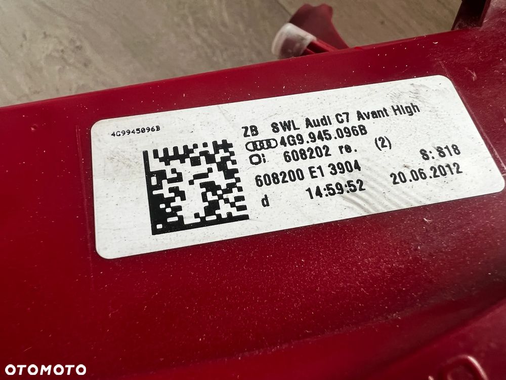 KOMPLET LAMP TYŁ AUDI A6 C7 AVANT LED 4G9945096B 4G9945094B 4G9945095B 4G9945093B - 4