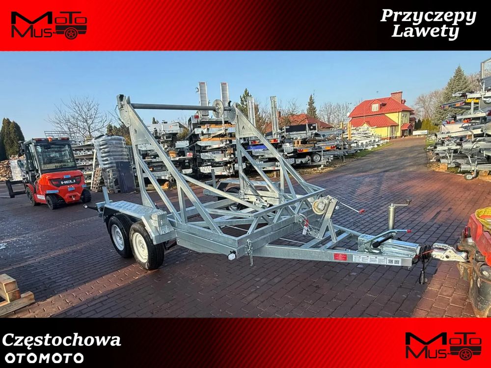 Niewiadów Przyczepa kablowa do przewozu szpuli bębna Niewiadów KB-35 średnica bębna 260cm 3500kg