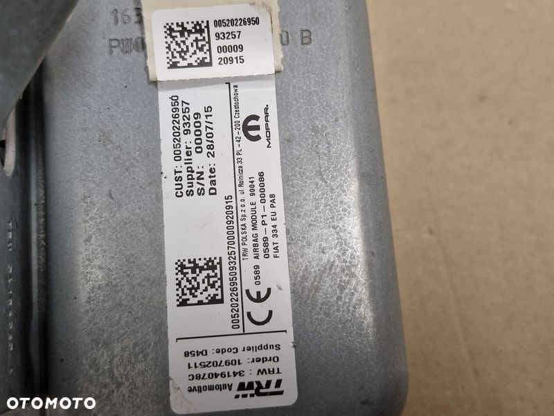 FIAT 500X PODUSZKA POWIETRZNA AIRBAG PASAŻERA 00520226950 - 10