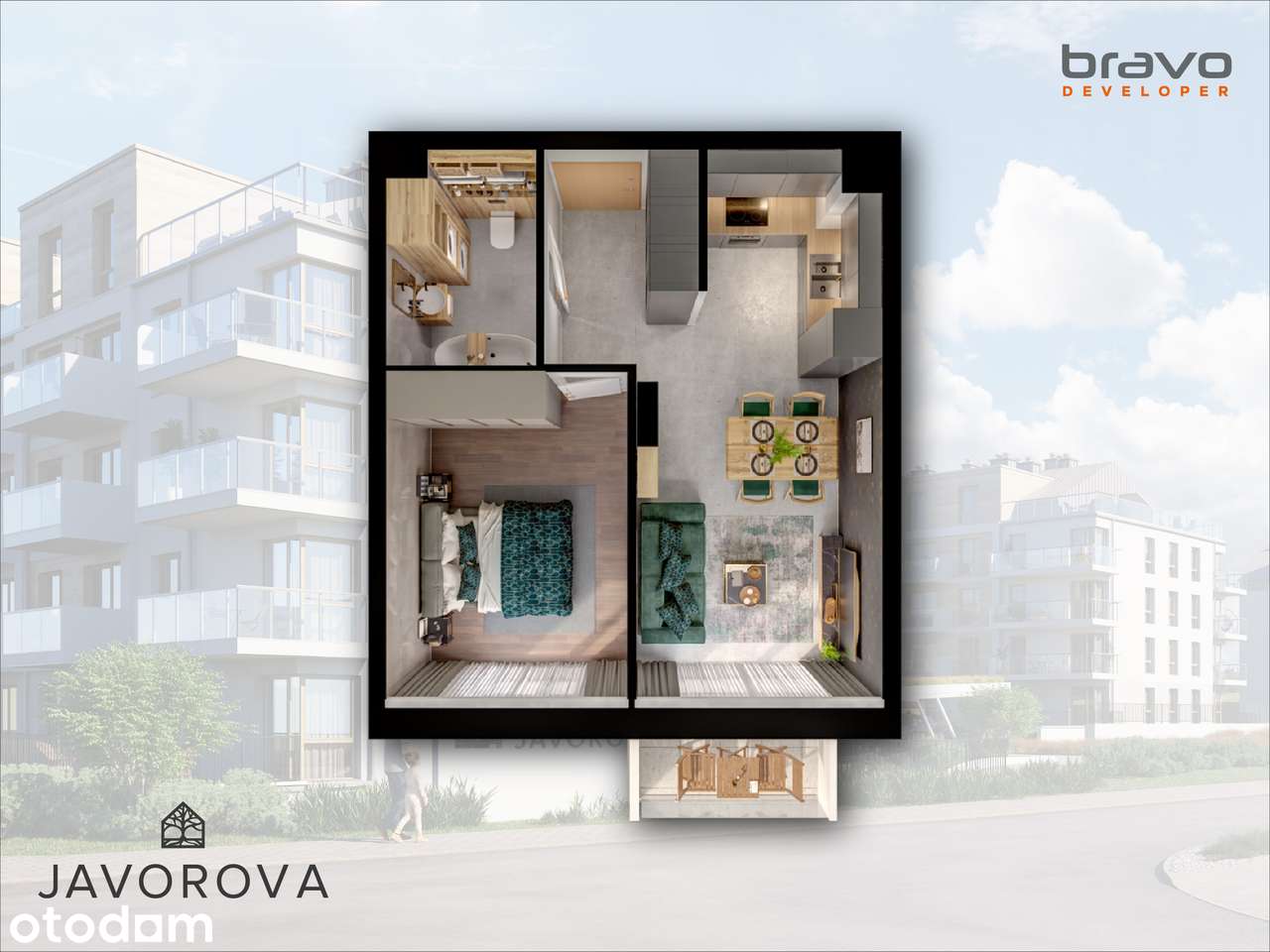 B2.M21 - mieszkanie 39,5 m2 z balkonem