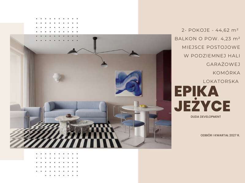 Nowe 2 pokoje na Jeżycach | Epika Jeżyce | 4. piętro | taras na dachu