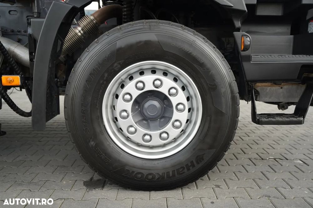 Renault C 430 / 6x4 / BASCULĂ CU 2 LATE / CUPLĂ HIDRAULICĂ + FASSI F155.A0.22 HDS / RADIOCOMANDĂ / ROTATOARE / CUPĂ / EURO 6 / - 24
